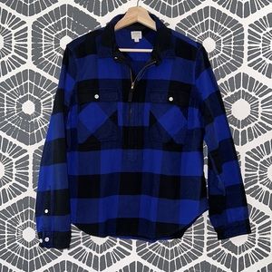 J. Crew Flannel Half Zip Top